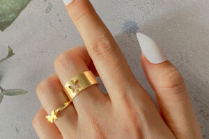 Bague de couple de style punk