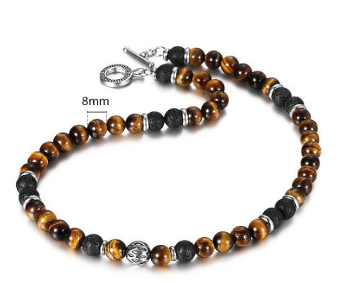 Bracelet d'Oeil de Tigre Collier 108 Buddha – Image 3