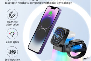 Station de charge sans fil 4 en 1 avec éclairage