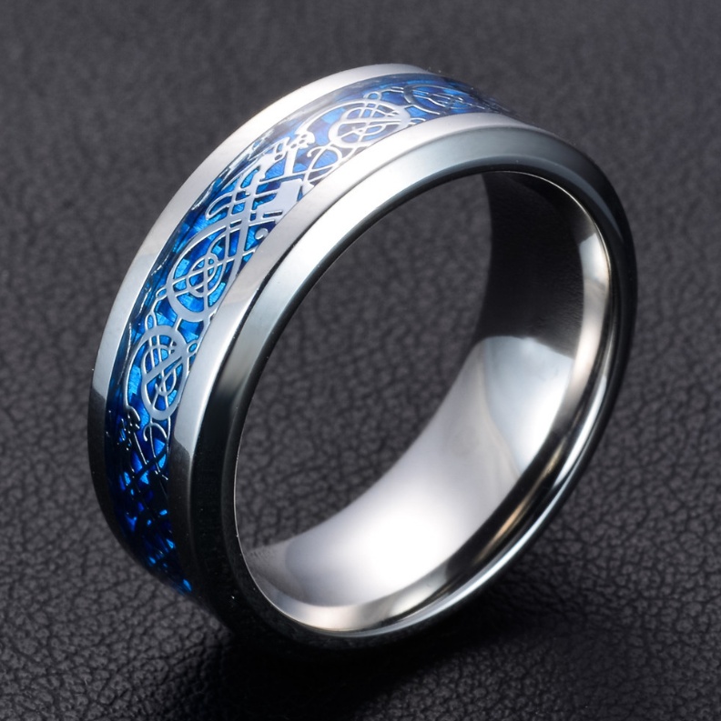 Bague dragon en acier titane – Image 5