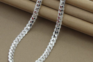 Collier en argent plaqué 6MM