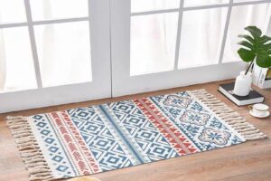 Tapis en lin et coton de style scandinave