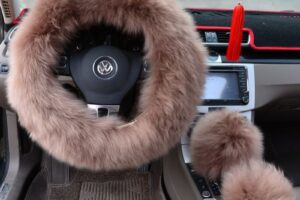 Housse de volant en laine en trois parties