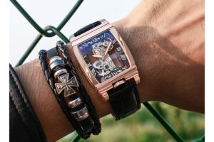 Montre unisexe Daystar en acier inoxydable et cuir