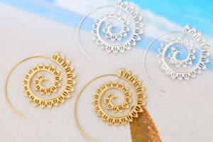 Boucles d'oreilles rondes en spirale