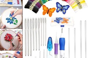 Set de broderie DIY + 50 fils