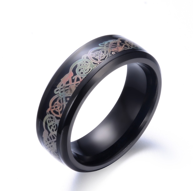 Bague dragon en acier titane – Image 2