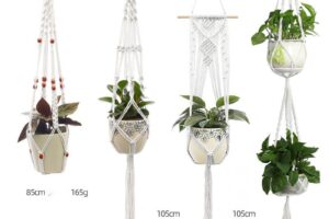 Sac en filet pour pot de fleurs suspendu