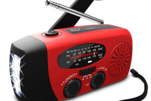 Lampe de poche radio à manivelle solaire
