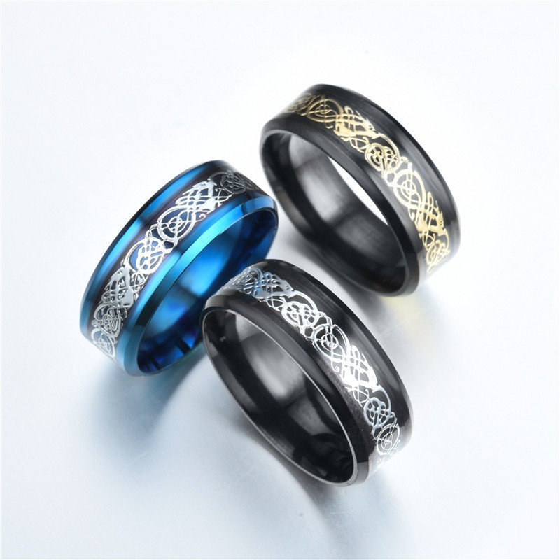 Bague dragon en acier titane – Image 10