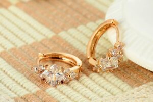 Boucles d'oreilles en zircon carré