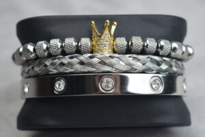 Set de bracelets en maille torsadée