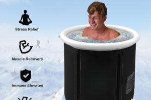 Baignoire pliable pour l'extérieur. Bain de thérapie à l'eau froide