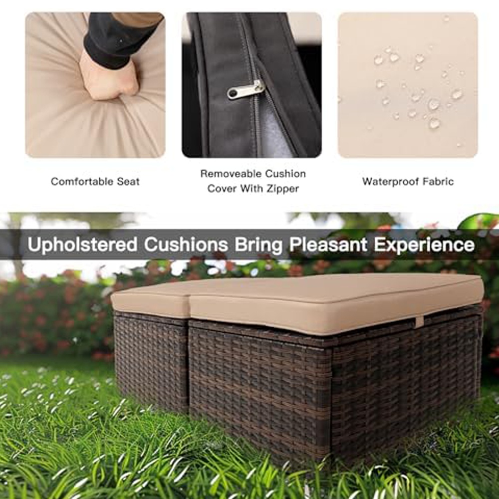 2 poufs en osier – Image 4